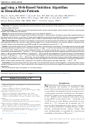 Cover page: Using a Web-Based Nutrition Algorithm in Hemodialysis Patients