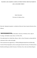 Cover page: TEACHING AND LEARNING ACROSS AN ETHNIC DIVIDE: PERUVIAN PARENTS AND A JAPANESE SCHOOL*