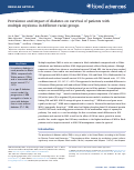 Cover page: Prevalence and impact of diabetes on survival of patients with multiple myeloma in different racial groups.