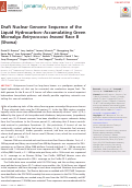 Cover page: Draft Nuclear Genome Sequence of the Liquid Hydrocarbon–Accumulating Green Microalga Botryococcus braunii Race B (Showa)