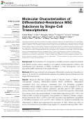 Cover page: Molecular Characterization of Differentiated-Resistance MSC Subclones by Single-Cell Transcriptomes