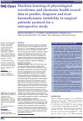 Cover page: Machine learning of physiological waveforms and electronic health record data to predict, diagnose and treat haemodynamic instability in surgical patients: protocol for a retrospective study.