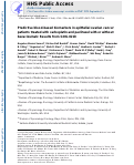 Cover page: Predictive Blood-Based Biomarkers in Patients with Epithelial Ovarian Cancer Treated with Carboplatin and Paclitaxel with or without Bevacizumab: Results from GOG-0218.