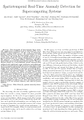 Cover page: Spatiotemporal Real-Time Anomaly Detection for Supercomputing Systems