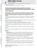 Cover page: Factors predicting kidney delayed graft function among recipients of simultaneous liver-kidney transplantation: A single-center experience.