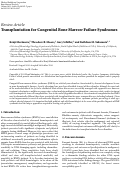 Cover page: Transplantation for Congenital Bone Marrow Failure Syndromes