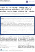 Cover page: Trans-activation, post-transcriptional maturation, and induction of antibodies to HERV-K (HML-2) envelope transmembrane protein in HIV-1 infection