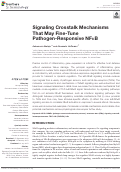 Cover page: Signaling Crosstalk Mechanisms That May Fine-Tune Pathogen-Responsive NFκB