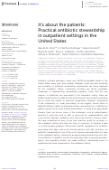 Cover page: Its about the patients: Practical antibiotic stewardship in outpatient settings in the United States.