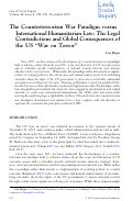 Cover page: The Counterterrorism War Paradigm versus International Humanitarian Law: The Legal Contradictions and Global Consequences of the US “War on Terror”