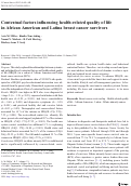 Cover page: Contextual factors influencing health-related quality of life in African American and Latina breast cancer survivors