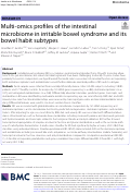 Cover page: Multi-omics profiles of the intestinal microbiome in irritable bowel syndrome and its bowel habit subtypes.