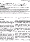 Cover page: The impact of COVID-19 on the dermatology match: an increase in the number of students matching at home programs