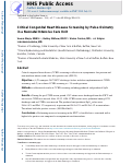 Cover page: Critical congenital heart disease screening by pulse oximetry in a neonatal intensive care unit