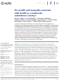 Cover page: Do wealth and inequality associate with health in a small-scale subsistence society?