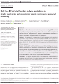 Cover page: Cell‐free DNA fetal fraction in twin gestations in single‐nucleotide polymorphism‐based noninvasive prenatal screening