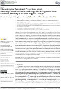 Cover page: Characterizing Participant Perceptions about Smoking-Cessation Pharmacotherapy and E-Cigarettes from Facebook Smoking-Cessation Support Groups