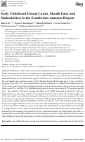 Cover page: Early Childhood Dental Caries, Mouth Pain, and Malnutrition in the Ecuadorian Amazon Region