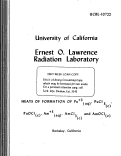 Cover page: HEATS OF FORMATION OF Pu+3(aq), PuC13(c) PuOC1(c), Am+3(aq), AmC13(c) and AmOC1(c)