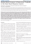 Cover page: Module-Based Analysis of Robustness Tradeoffs in the Heat Shock Response System