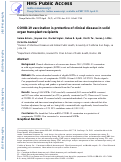 Cover page: Coronavirus disease 2019 vaccination is protective of clinical disease in solid organ transplant recipients