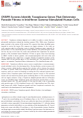 Cover page: CRISPR Screens Identify Toxoplasma Genes That Determine Parasite Fitness in Interferon Gamma-Stimulated Human Cells