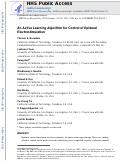 Cover page: An Active Learning Algorithm for Control of Epidural Electrostimulation