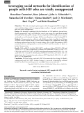 Cover page: Leveraging social networks for identification of people with HIV who are virally unsuppressed