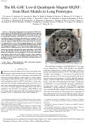 Cover page: The HL-LHC Low-β Quadrupole Magnet MQXF: From Short Models to Long Prototypes