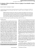 Cover page: Evaluation of role of oxidative stress on aging in Caenorhabditis elegans: a brief review.