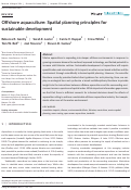 Cover page: Offshore aquaculture: Spatial planning principles for sustainable development