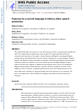 Cover page: Exposure to a second language in infancy alters speech production