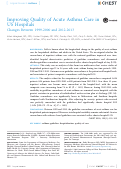 Cover page: Improving Quality of Acute Asthma Care in US Hospitals Changes Between 1999-2000 and 2012-2013