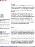 Cover page: Feasibility and acceptability for LION, a fully remote, randomized clinical trial within the VA for light therapy to improve sleep in Veterans with and without TBI: An MTBI2 sponsored protocol.