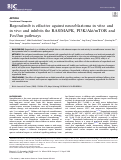 Cover page: Regorafenib is effective against neuroblastoma in vitro and in vivo and inhibits the RAS/MAPK, PI3K/Akt/mTOR and Fos/Jun pathways.