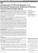 Cover page: Involvement of Toll-Like Receptor 4 in Decreased Vasopressor Response Following Trauma/Hemorrhagic Shock