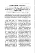 Cover page: Comparison of the Capsid Protein Gene Sequences of Five Turkish Isolates of Citrus Tristeza Virus