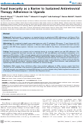 Cover page: Food Insecurity as a Barrier to Sustained Antiretroviral Therapy Adherence in Uganda