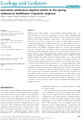 Cover page: Specialist pollinators deplete pollen in the spring ephemeral wildflower Claytonia virginica