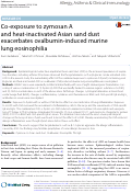 Cover page: Co-exposure to zymosan A and heat-inactivated Asian sand dust exacerbates ovalbumin-induced murine lung eosinophilia