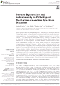 Cover page: Immune Dysfunction and Autoimmunity as Pathological Mechanisms in Autism Spectrum Disorders