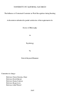 Cover page: The influence of contextual constraint on word recognition during reading