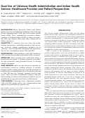 Cover page: Dual Use of Veterans Health Administration and Indian Health Service: Healthcare Provider and Patient Perspectives