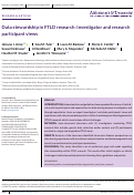 Cover page: Data stewardship in FTLD research: Investigator and research participant views