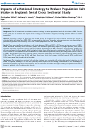 Cover page: Impacts of a National Strategy to Reduce Population Salt Intake in England: Serial Cross Sectional Study