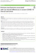 Cover page: Immune mechanisms associated with sex-based differences in severe COVID-19 clinical outcomes