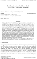 Cover page: Post-Regularization Confidence Bands for Ordinary Differential Equations