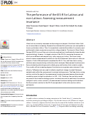 Cover page: The performance of the IES-R for Latinos and non-Latinos: Assessing measurement invariance