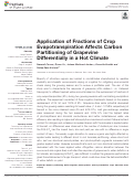 Cover page: Application of Fractions of Crop Evapotranspiration Affects Carbon Partitioning of Grapevine Differentially in a Hot Climate