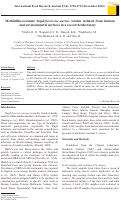 Cover page: Methicillin-resistant Staphylococcus aureus strains isolated from human and environmental surfaces in a research laboratory